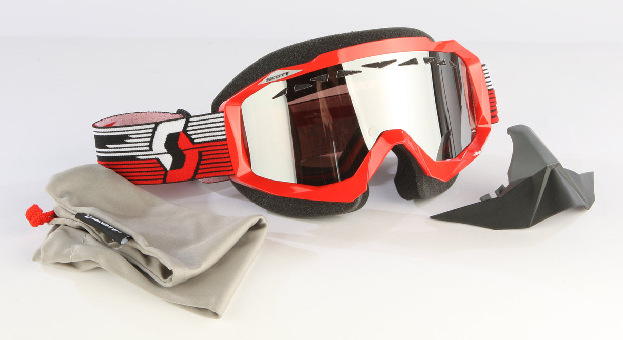 SCOTT Hustle Snocross Goggle Red W/Acs Chrome Lens 217784-0004015