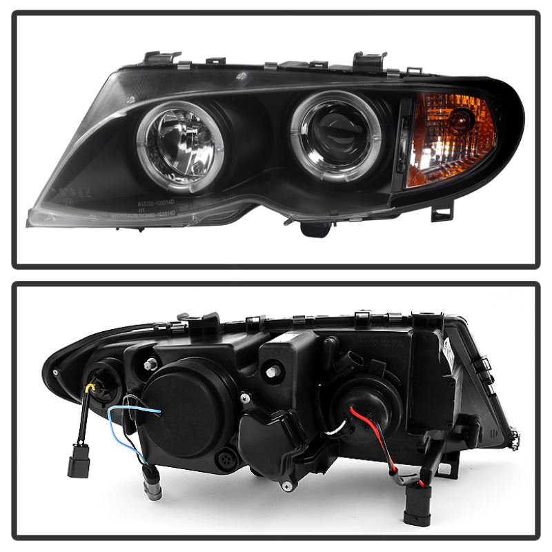 Spyder BMW E46 3-Series 02-05 4DR Projector Headlights 1PC LED Halo Blk PRO-YD-BMWE4602-4D-AM-BK 5042415
