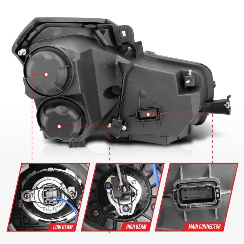 ANZO 2003-2007 Cadillac Cts Projector Headlights w/ Halo Black (CCFL) 121417