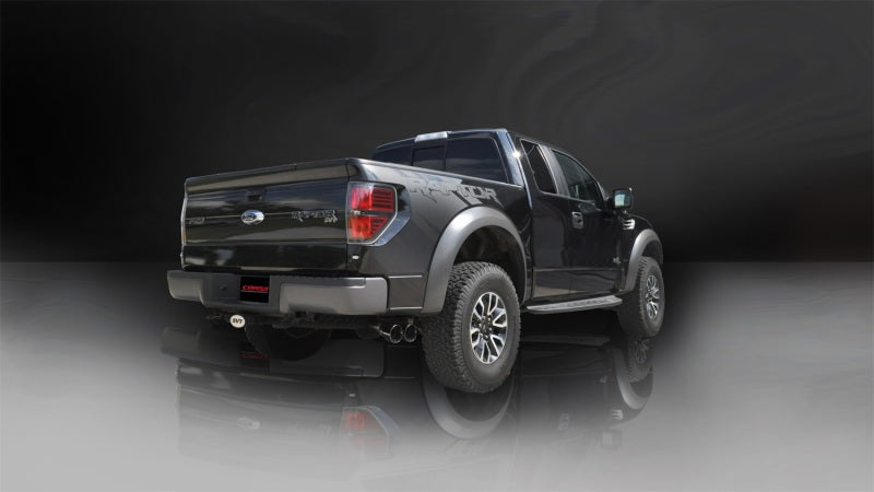 Corsa 11-14 Ford F-150 Raptor 6.2L V8 133in Wheelbase Black Xtreme Cat-Back Exhaust 14759BLK