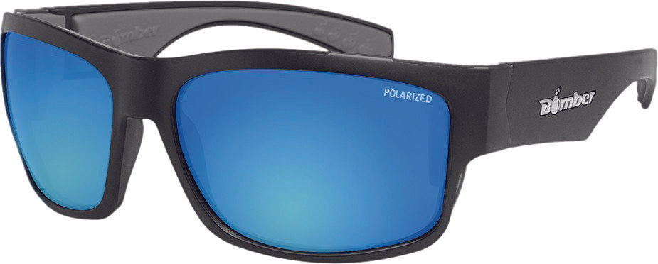 BOMBER Tiger Bomb Eyewear Matte Black W/Ice Blue Polarized TR111-ICE