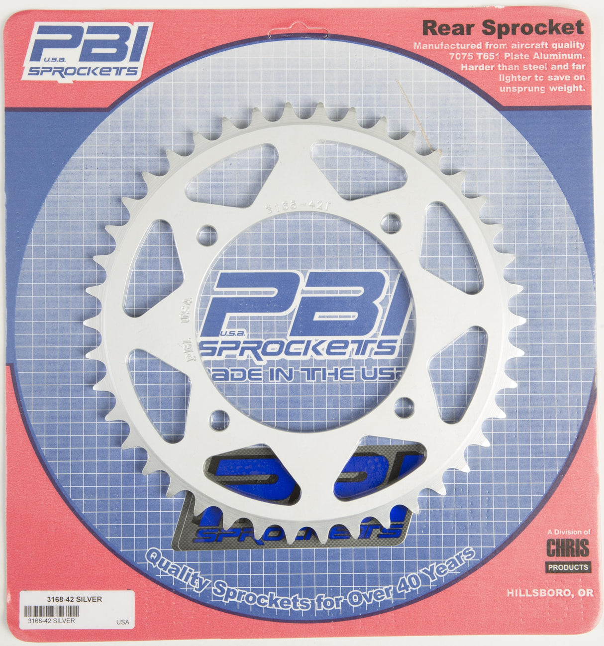 PBIRear Sprocket Aluminum 42t-520 Hon3168-42-3