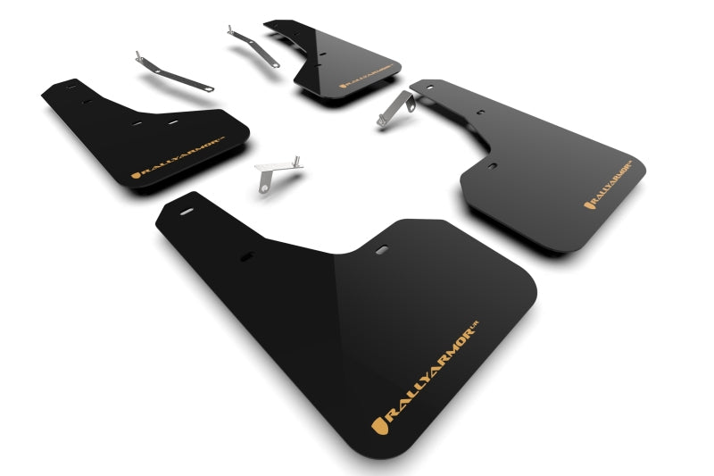 Rally Armor 2022 Subaru Forester (Incl. Wilderness) UR Black Mud Flap w/ Wild Orange Logo MF82-UR-BLK/WOR