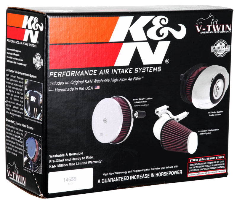 K&N Oval Red 9in Intake System for Harley Davidson RK-3910-1