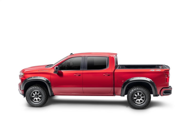 Bushwacker 19-23 Chevrolet Silverado 1500 (Excl. ZR2) Pocket Style Fender Flares 4pc - Smooth Black 40992-02