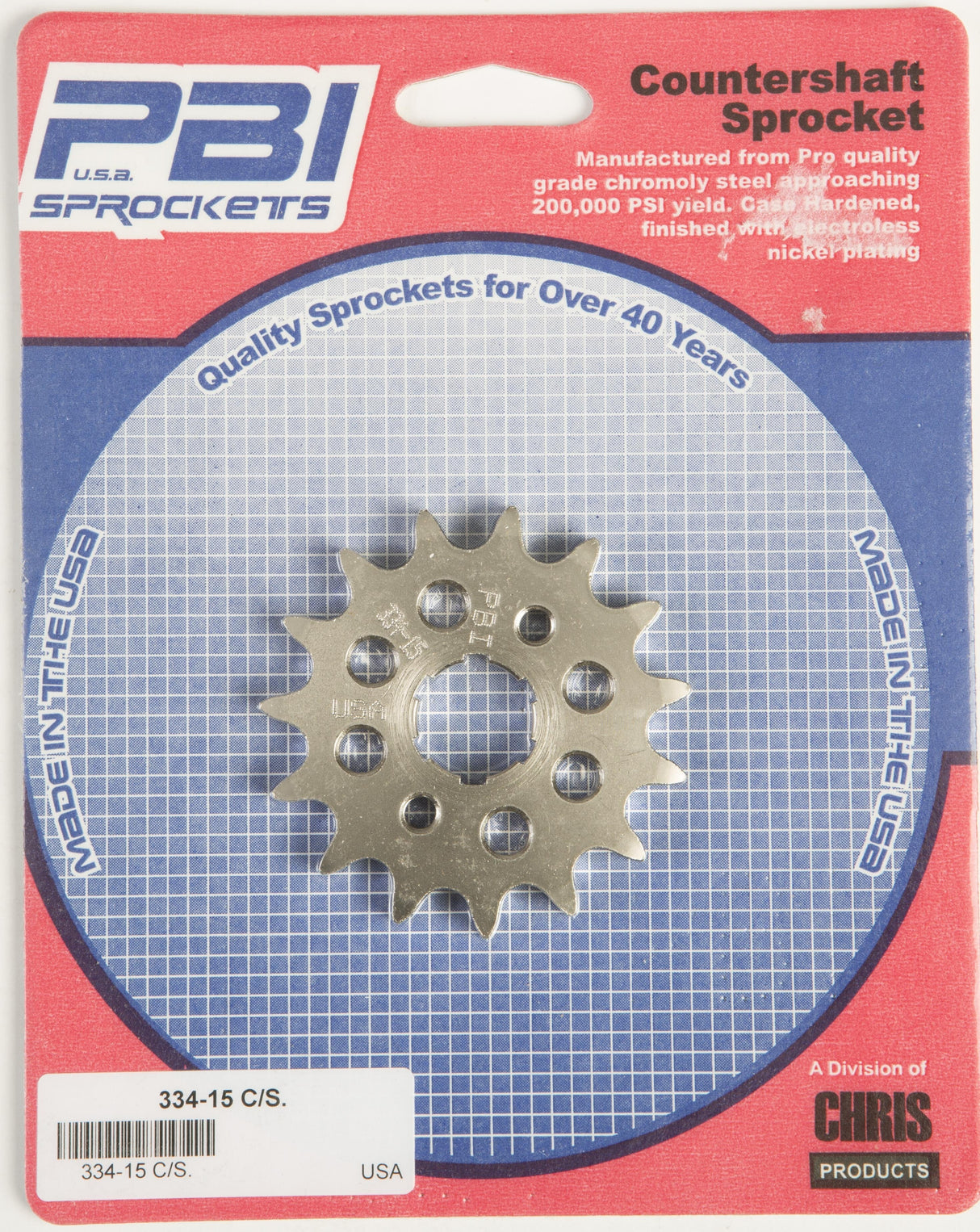 PBIFront Cs Sprocket Steel 15t-428 Hon/Kaw/Yam334-15