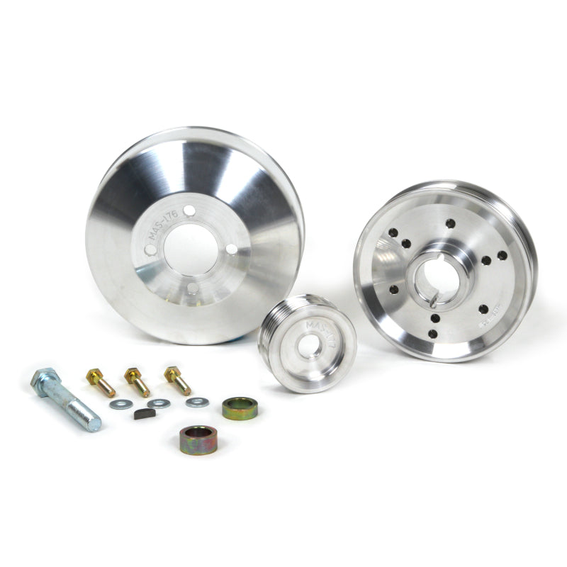 BBK 96-01 Mustang 4.6 GT Cobra Underdrive Pulley Kit - Lightweight CNC Billet Aluminum (3pc) 1555