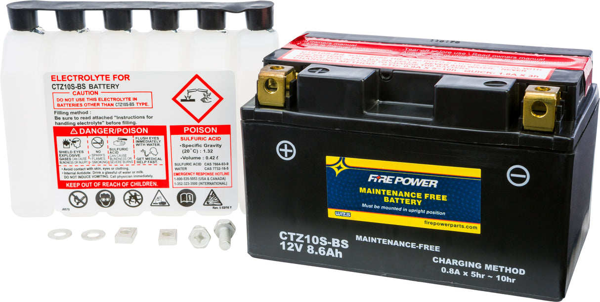 FIRE POWER Battery Ctz10s-Bs Maintenance Free CTZ10S-BS
