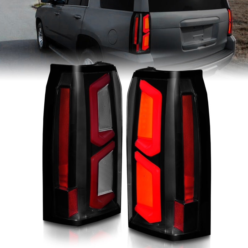 ANZO 2015-2020 Chevrolet Tahoe LED Tail Lights w/ Light Bar Black Housing Somke Lens 311375