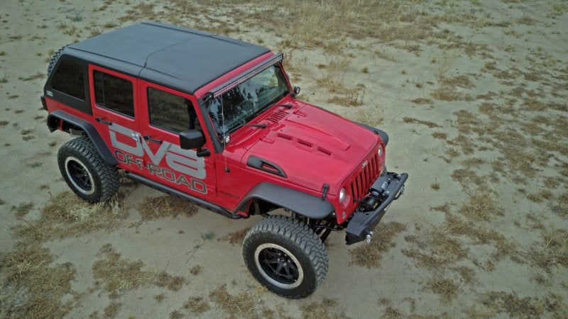 DV8 Offroad 07-18 Jeep Wrangler JK Metal Heat Dispersion Hood - Primer Black HDMB07-02