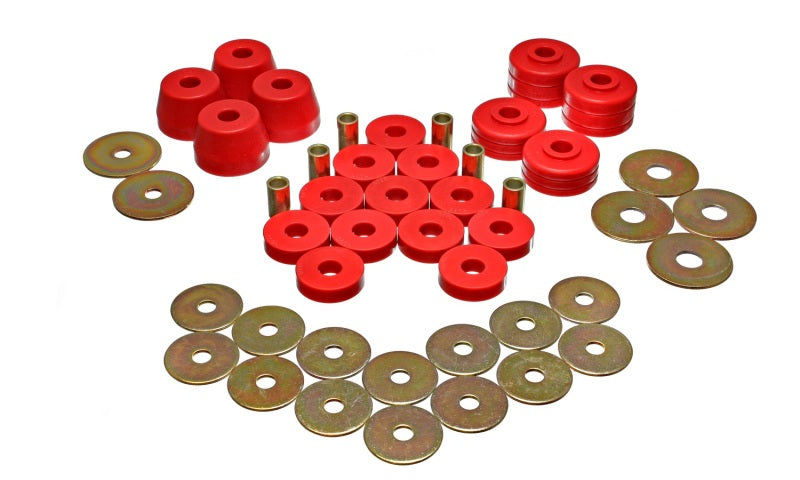 Energy Suspension Body Mount Bushing Sets - Red 5.4102R