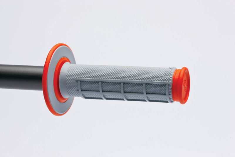 Renthal MX Dual Compound Grips 1/2 Waffle - Grey/ Orange G155