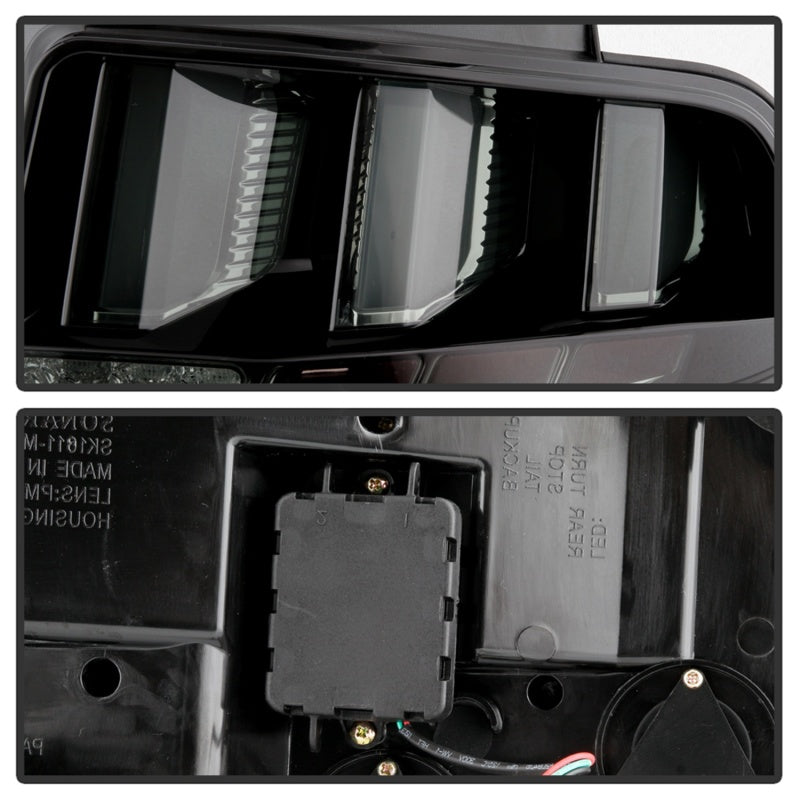 Spyder 10-12 Ford Mustang Light Bar Seq Turn Signal LED Tail Lights - Smoke ALT-YD-FM10-LED-SM 5085115