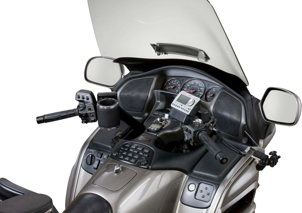 KRUZER KADDYPerch Mount Holder Leather Black/Chrome600