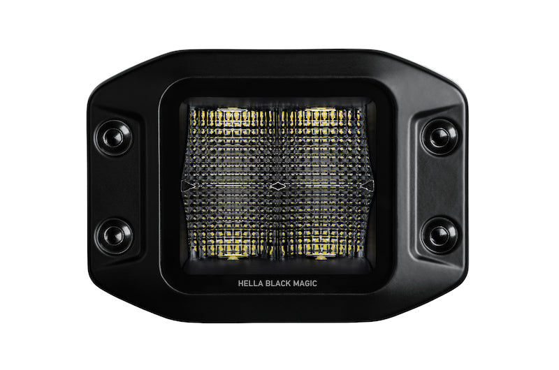 Hella Universal Black Magic 3.2in L.E.D. Cube Kit - Flood Beam (Flush Mount) LA358176831