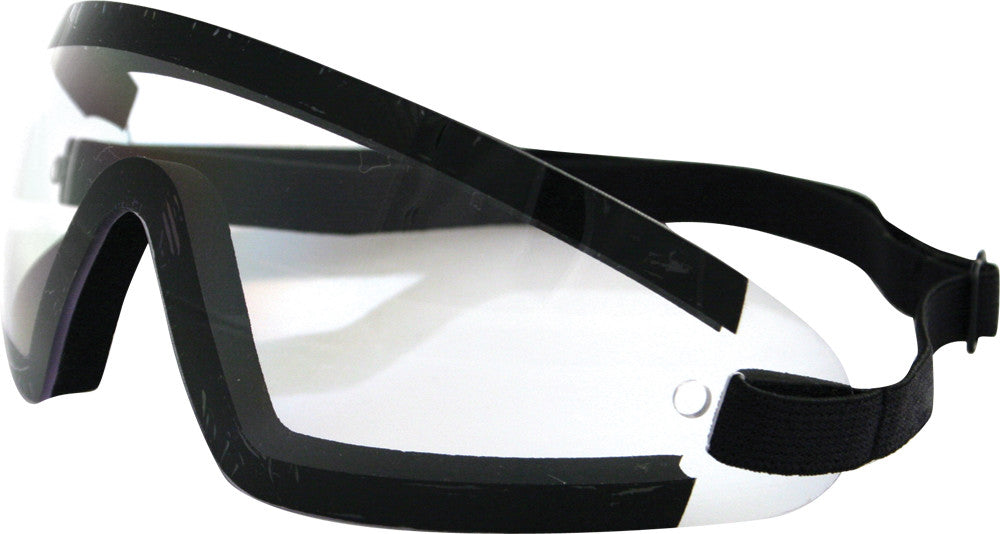 BOBSTER Wrap Around Sunglasses Black W/Clear Lens BW201C