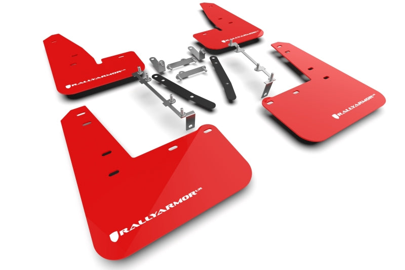 Rally Armor 2023 Toyota GR Corolla Red UR Mud Flap w/ White Logo MF89-UR-RD-WH