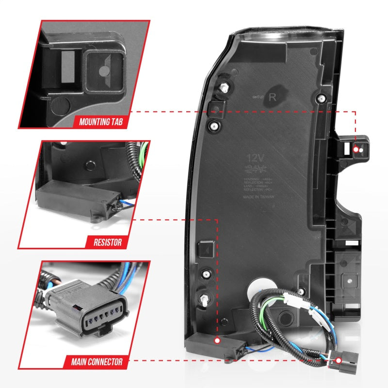 ANZO 2015-2020 Chevrolet Tahoe LED Tail Lights w/ Light Bar Black Housing Somke Lens 311375