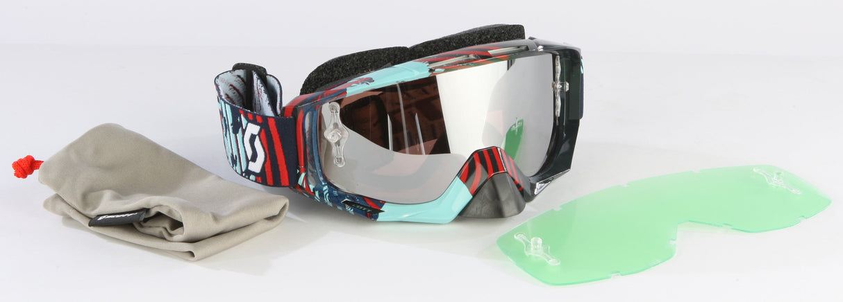 SCOTT Tyrant Goggle Vinyl Blue/Red W/Chrome Lens 221330-3610015