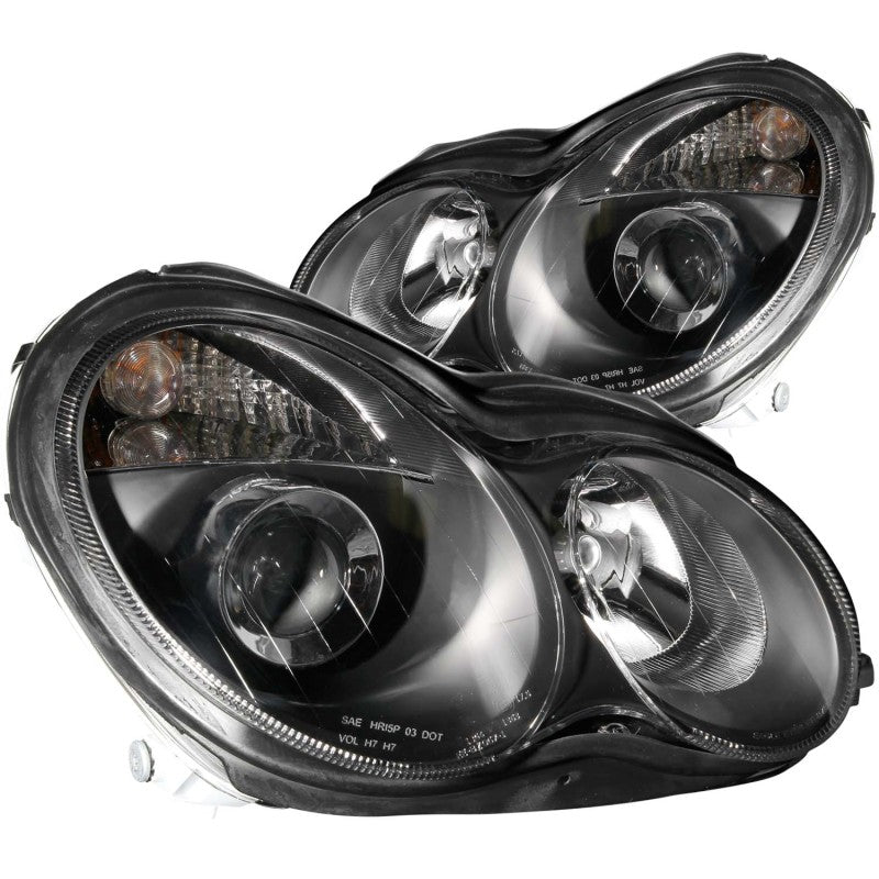 ANZO 2001-2007 Mercedes Benz C Class W203 Projector Headlights Black 121079