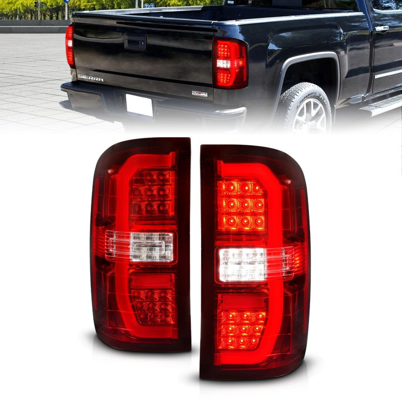 ANZO 14-18 GMC Sierra 1500 LED Taillights Red/Clear 311466