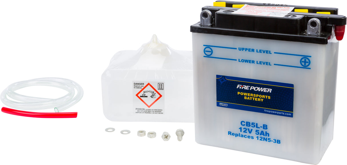 FIRE POWER Battery W/Acid Cb5l-B 12v Heavy Duty CB5L-B