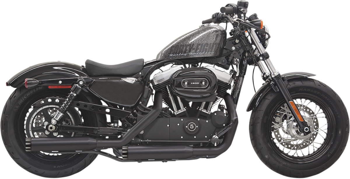 Silenciadores BASSANI XHAUST - Negro - Estriados - Sportster 1X27TB