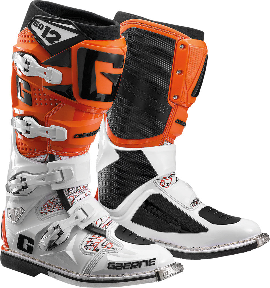 GAERNE Sg-12 Boots White/Orange Sz 9 2174-018-009