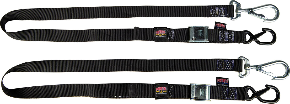 POWERTYE Tie-Down Cam Sec Hooks/Swivel 1.5"X6' Blk/Blk W/Storage Bag 29622-SB