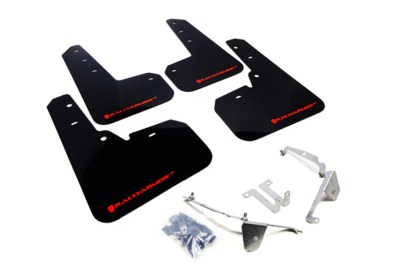 Rally Armor 13-17 Subaru Crosstrek XV Black UR Mud Flap w/ Red Logo MF26-UR-BLK/RD