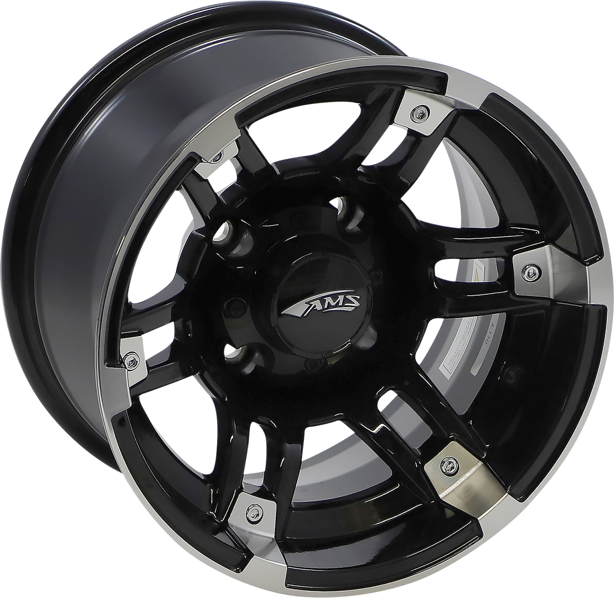 AMS Wheel - Roll'n 104 - Rear - Machined Black - 12x7 - 4/110 - 2+5 2744-031AB