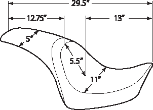 ESPECIALIDADES DE ARRASTRE Asiento Predator - Liso - '00-'05 FL FIT FLSTN SIN RACK PARA LUGG 0802-0467