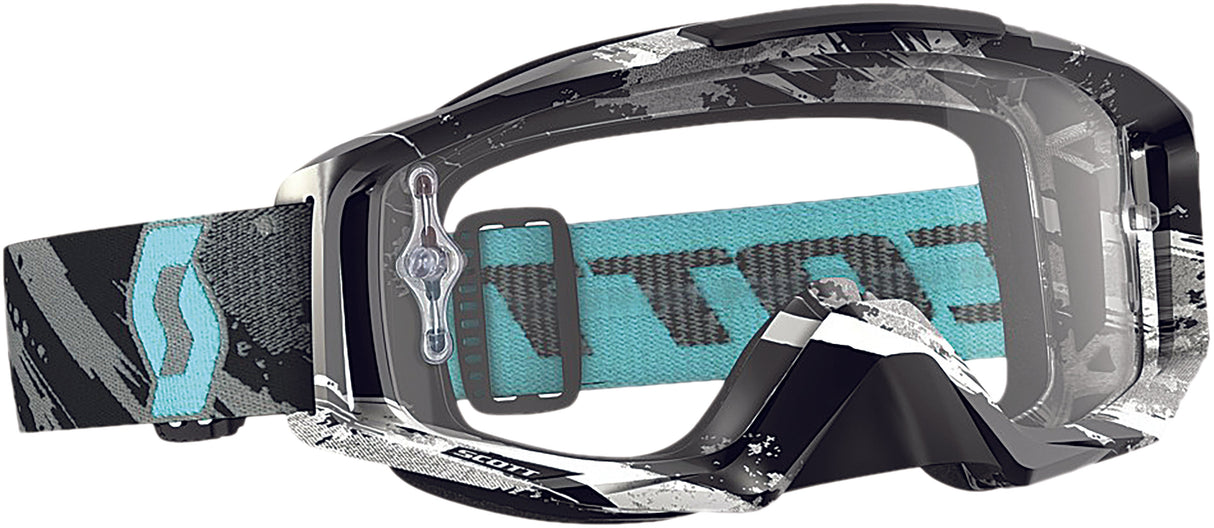 SCOTT Tyrant Zebra Goggle Gry/Turq W/Clear Lens 240585-4976113