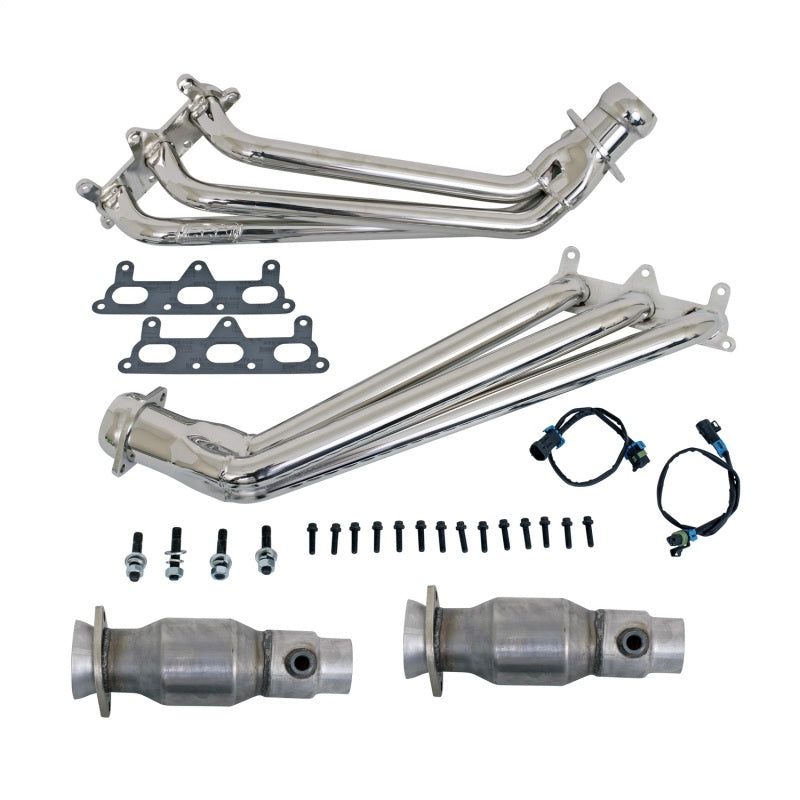 BBK 10-11 Camaro V6 Long Tube Exhaust Headers With Converters - 1-5/8 Chrome 4041