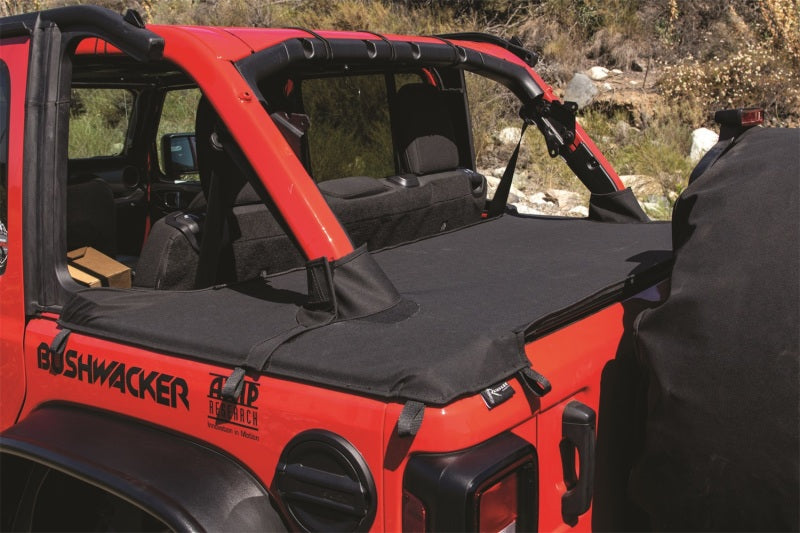 Rampage 2018-2022 Jeep Wrangler(JL) 4-Door Tonneau Cover w/ Tailgate Bar Kit - Black Diamond 741036