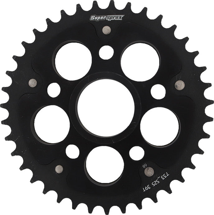 SUPERSPROX Rear Stealth Sprocket Alu/Stl 39t-525 Blk Duc RST-733525-39-BLK