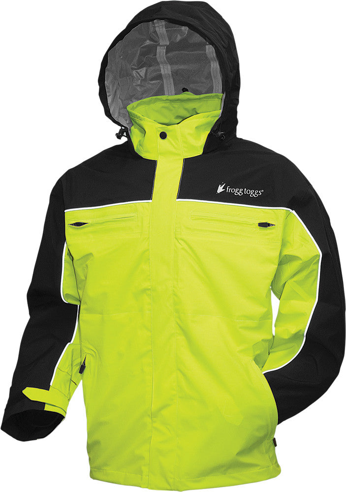 FROGG TOGGS Pilot Cruiser Jacket Black/Hi-Vis Green M PFC63131-148MD