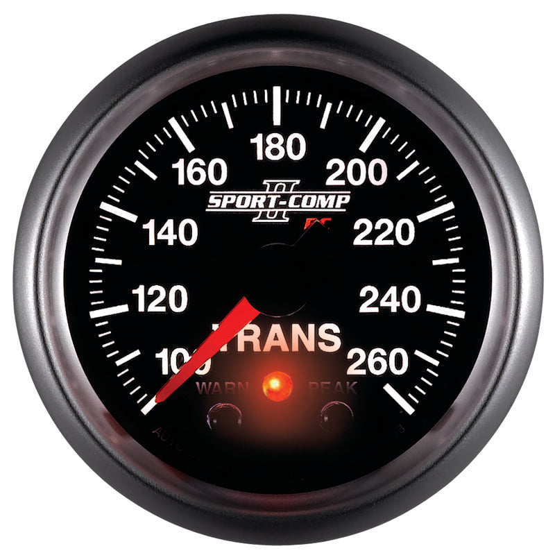 Autometer Elite 52.4mm 100-260F Transmission Temprature Peak & Warn w/ Electronic Control Gauge 3658