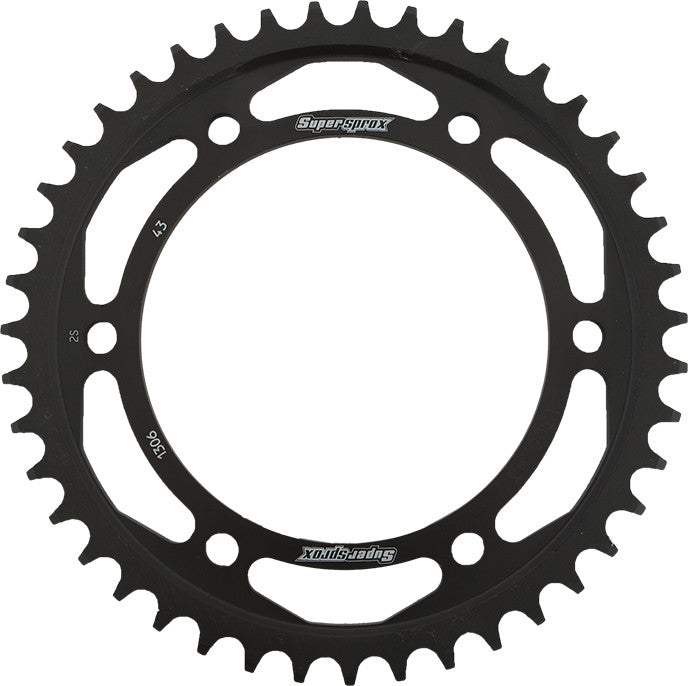 SUPERSPROX Rear Sprocket Steel 43t-530 Blk Hon RFE-1306-43-BLK
