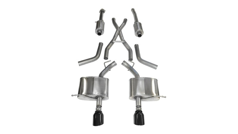Corsa 11-14 Dodge Durango 5.7L V8 Black Sport Dual Rear Cat-Back Exhaust 14459BLK