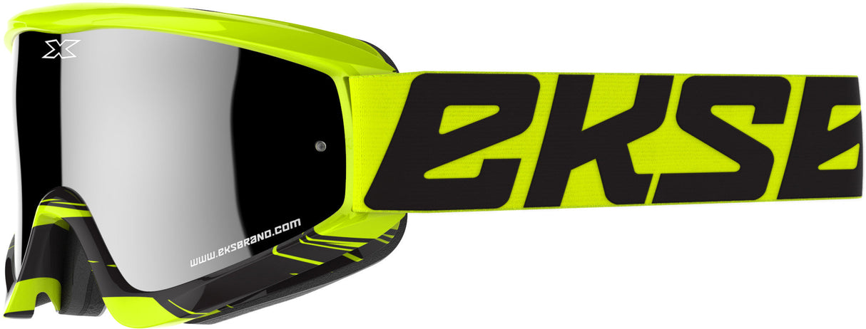 EKS BRAND Go-X Crossfade Goggle Flo Yellow/Black W/Silver Mirror 067-10260