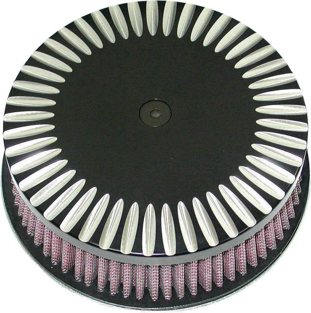 HARDDRIVE Round Air Cleaner Hp Notch Black 5-7/8" 120320