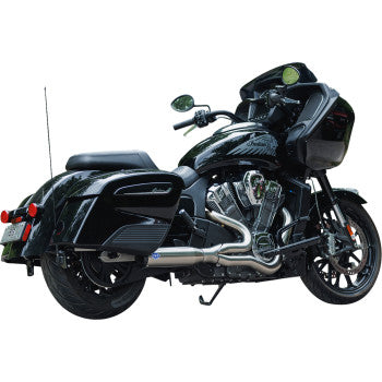 S&S CYCLE 2-into-1 Qualifier Exhaust System - Race Only - Brushed - Stainless Steel Indian Challenger 2020-2023 550-1082