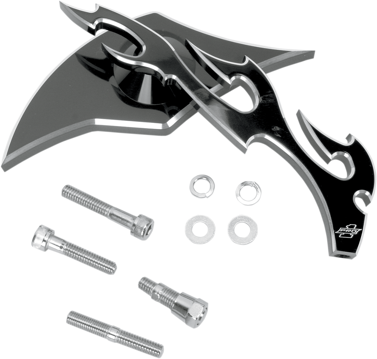 PRO-ONE PERF.MFG. Mirror - Flame - Black - Right 104230B