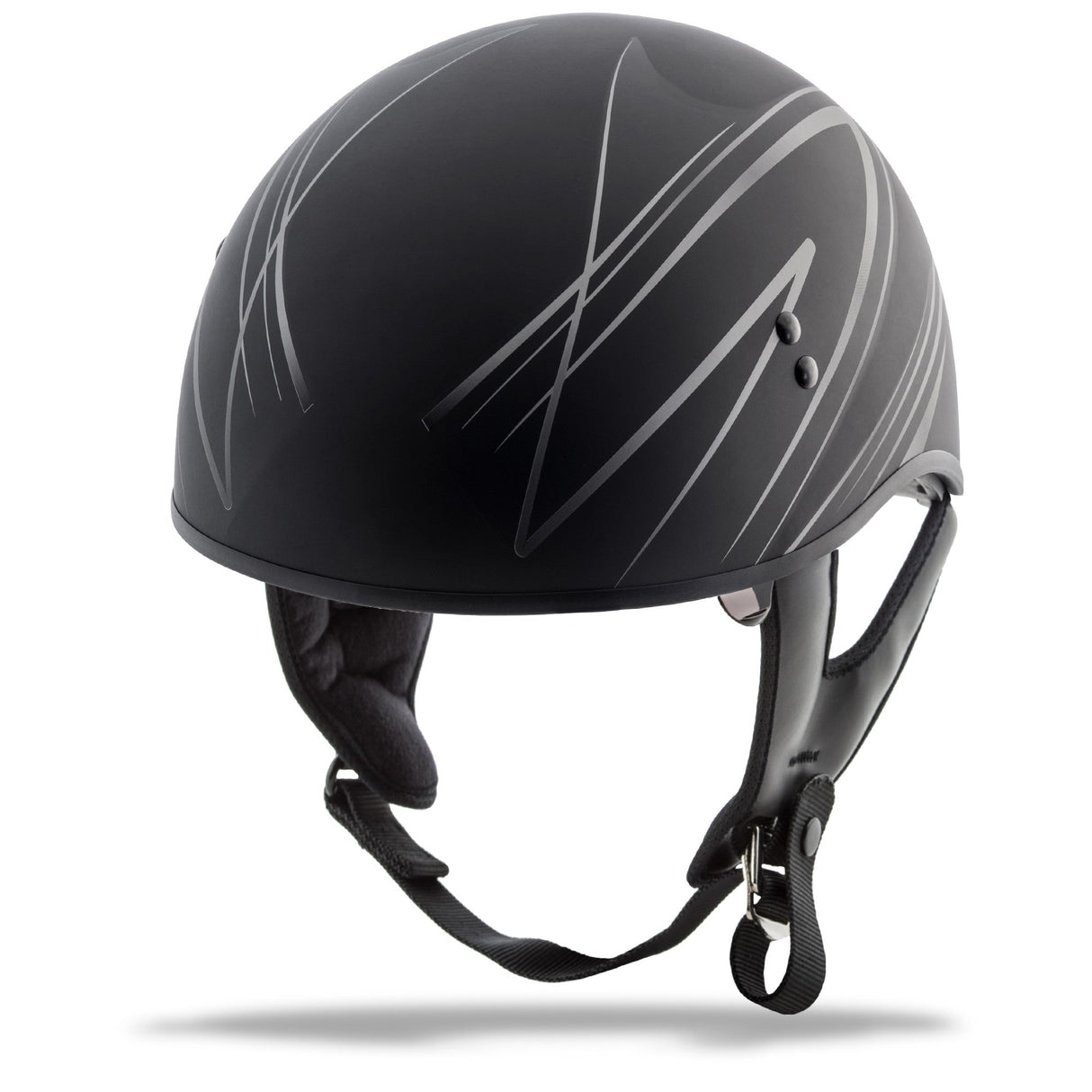 GMAX Hh-65 Half Helmet Torque Naked Matte Black/Silver Md G16510075