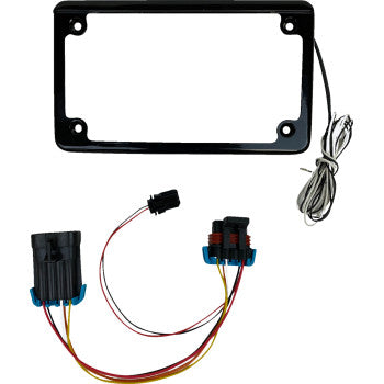 CUSTOM DYNAMICS License Plate Frame - LED - w/ Tag Light - Black - SXS RZR XP 1000 CD-LPF-RZR2