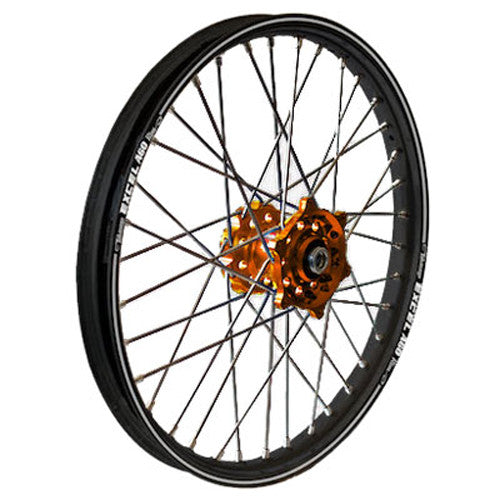 DUBYA Rear Wheel 1.60 X 14 Orange Hub Black Rim 56-3182OB