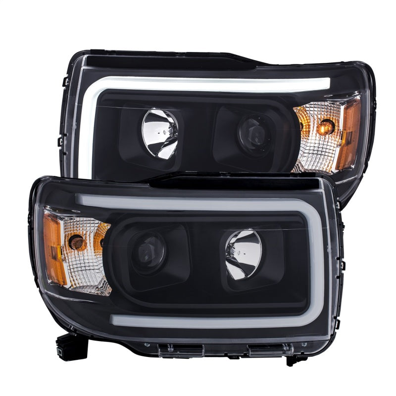 ANZO 2015+ GMC Canyon Projector Headlights w/ Plank Style Design Black w/ Amber 111381