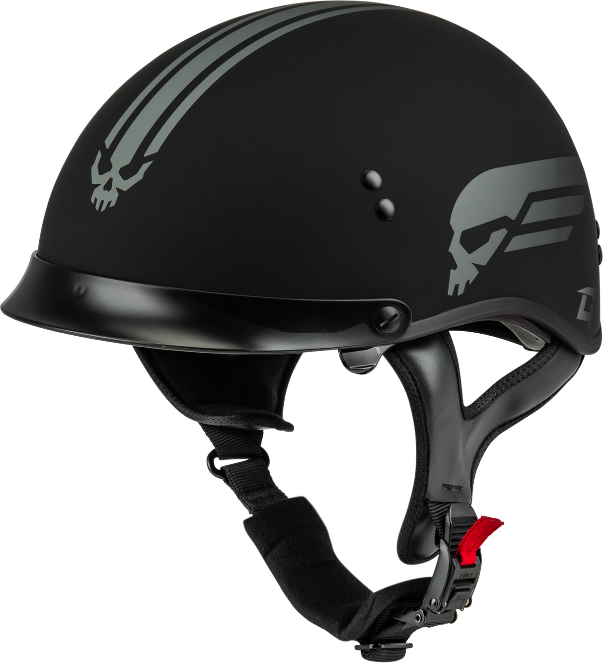 GMAX Hh-65 Retribution Helmet W/Peak Matte Black/Silver Md H96511815