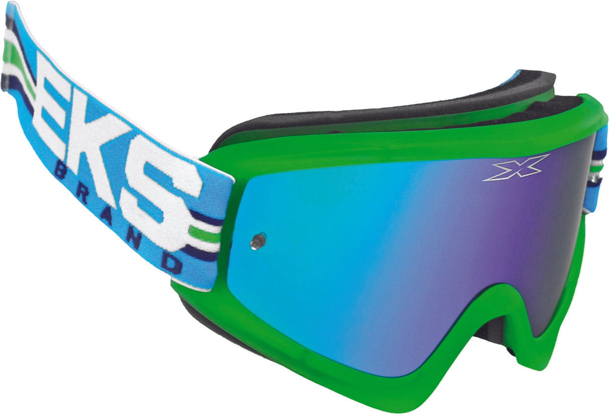 EKS BRAND Flat Out Mirror Goggle Liquid Flo Green/Blue 067-10355
